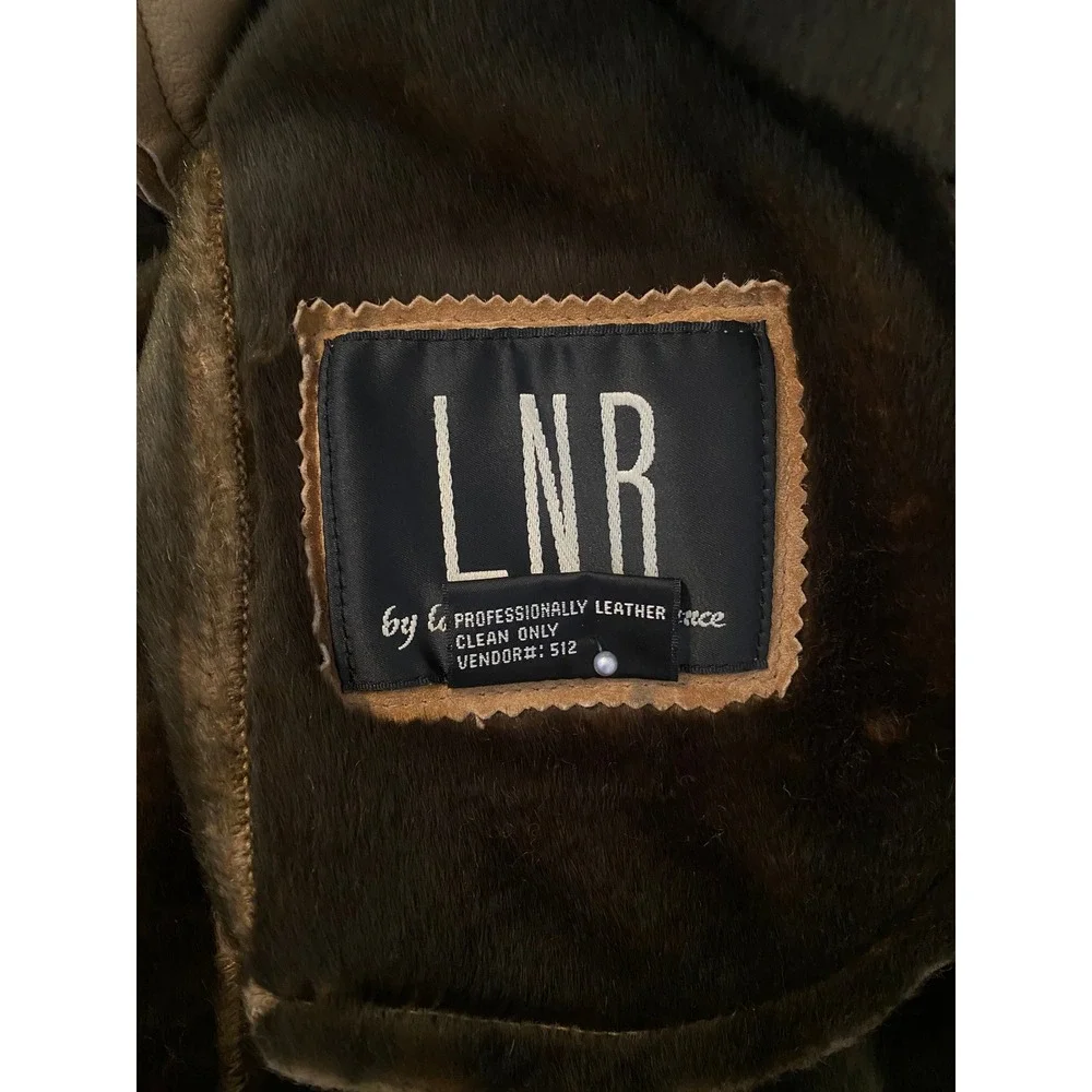 LNR‎ La Nouvelle Renaissance Jacket Sz L Tan Suede Faux Fur Shearling Penny Lane